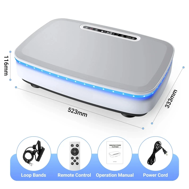 Vibration Plate Exercise Machine with Light Whole Body Workout Power Vibrate Platform