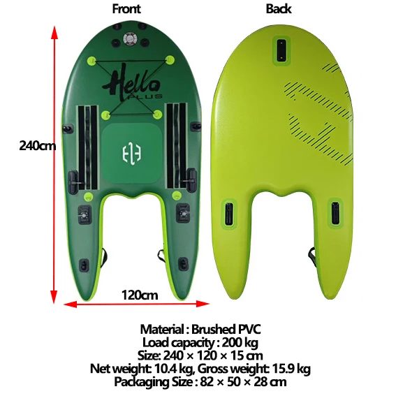 Durable Inflatable Paddleboard for Fishing Use Water Equipment Leisure Frog-style Fishing Board PVC Load Capacity 200KG Platform