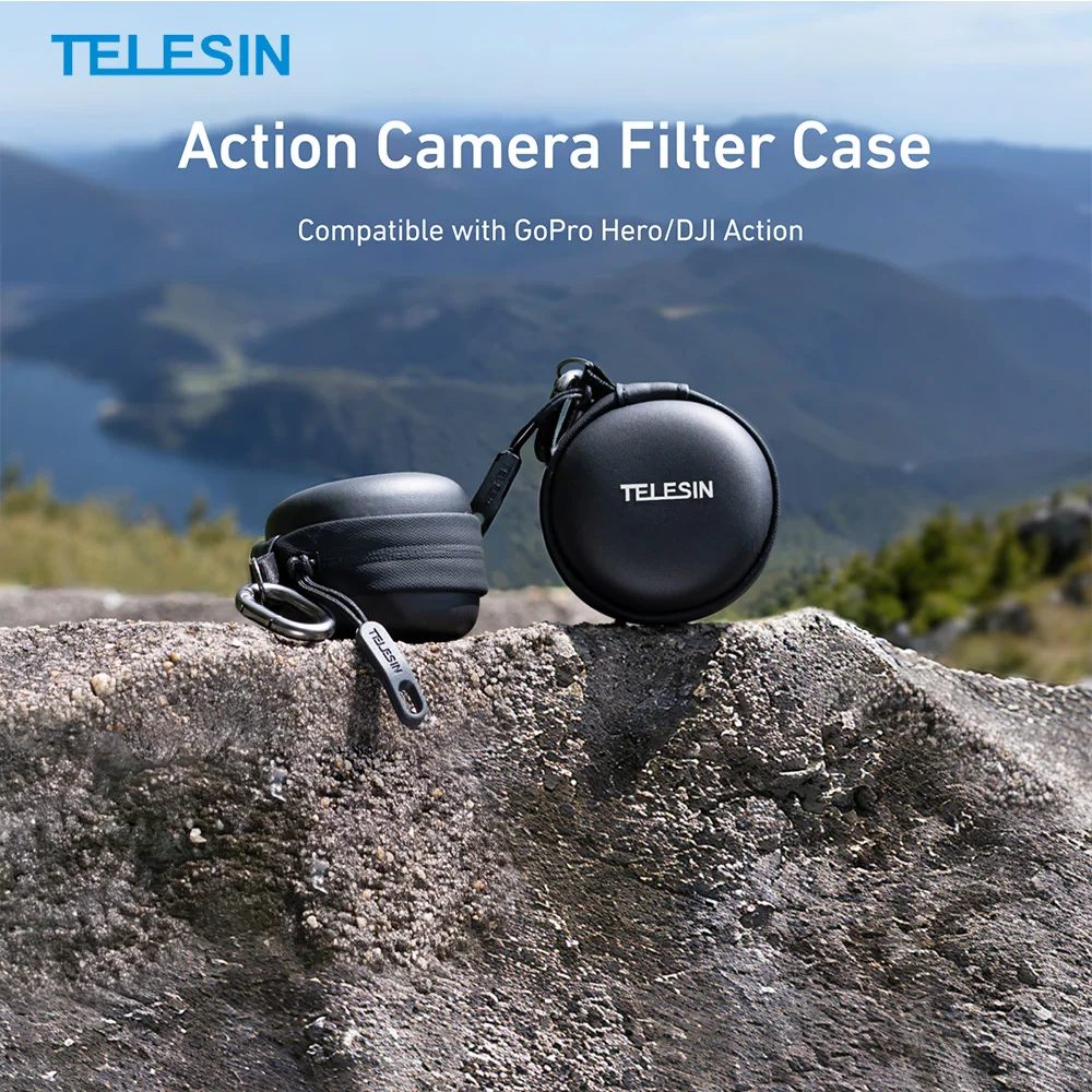 Estuche para Filtros de Cámara de Acción TELESIN, Caja de Almacenamiento Rígida Impermeable de 4/6 Ranuras para Filtros de Lentes GoPro Hero/DJI Action Series