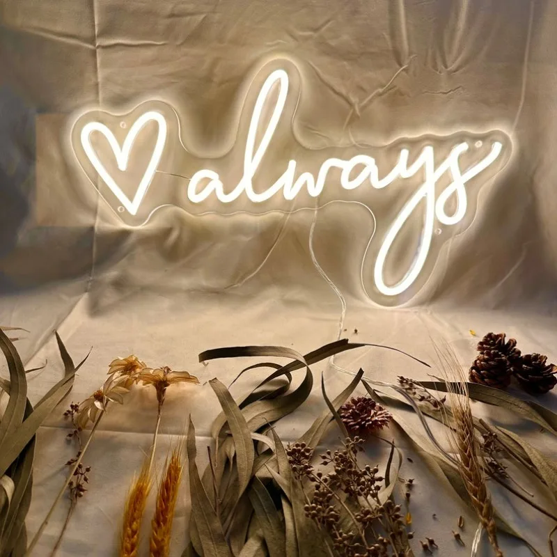 Always Neon Sign for Wall Decor Dimmable Neon Signs for Wedding Reception,Bar Party Club Anniversary Valentine's Day for Lover