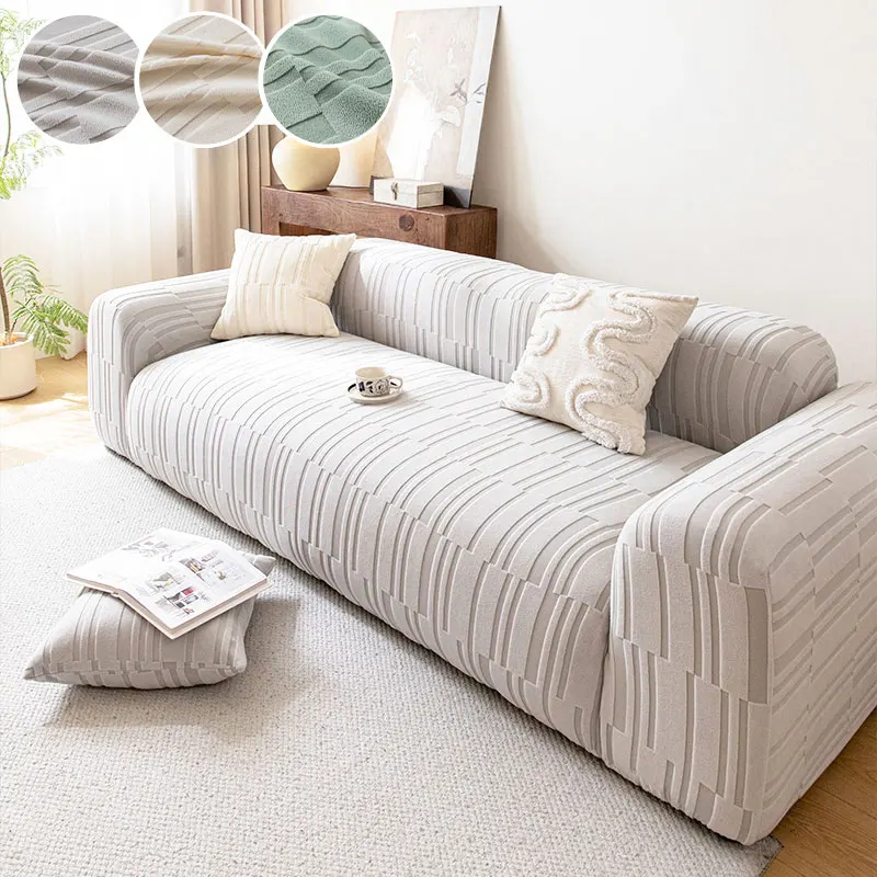 1PC- Polar fleece sofa cover, universal for all seasons, anti-scratch, full-wrap, universal cover, anti-slip sofa cover