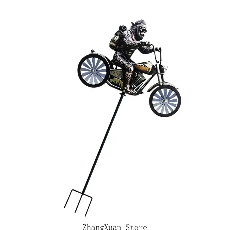 Einzigartiges Biker-Windspiel aus Metall, Gartendekoration für Terrassen, Rasen, Landschaft, 3 x – Detail 8
