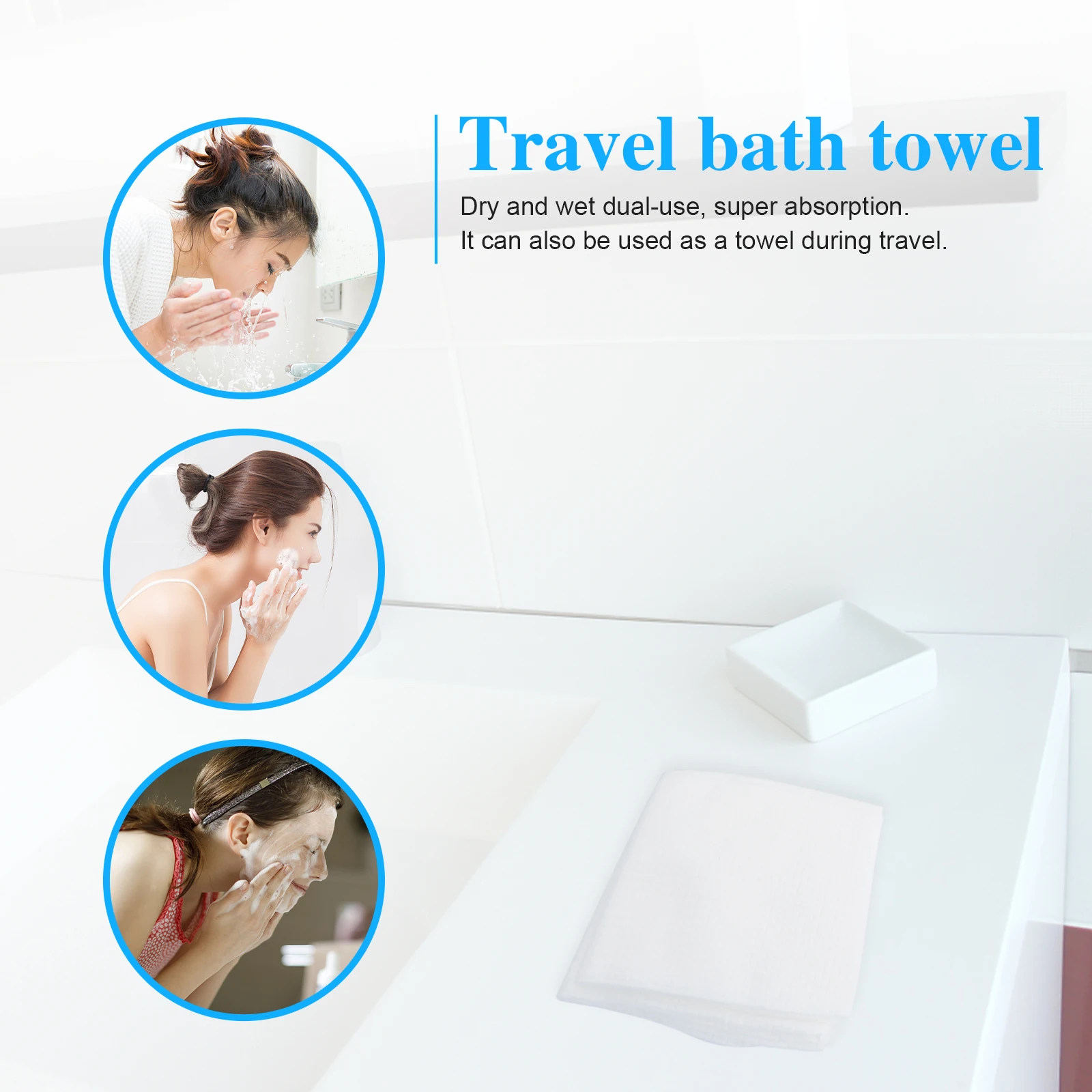 

1 Set Disposable Hotel Towels Travel Bath Towels Water Absorbent Cleaning Towel Super Absorption Dry Wet Dual Use For Hot Spring
