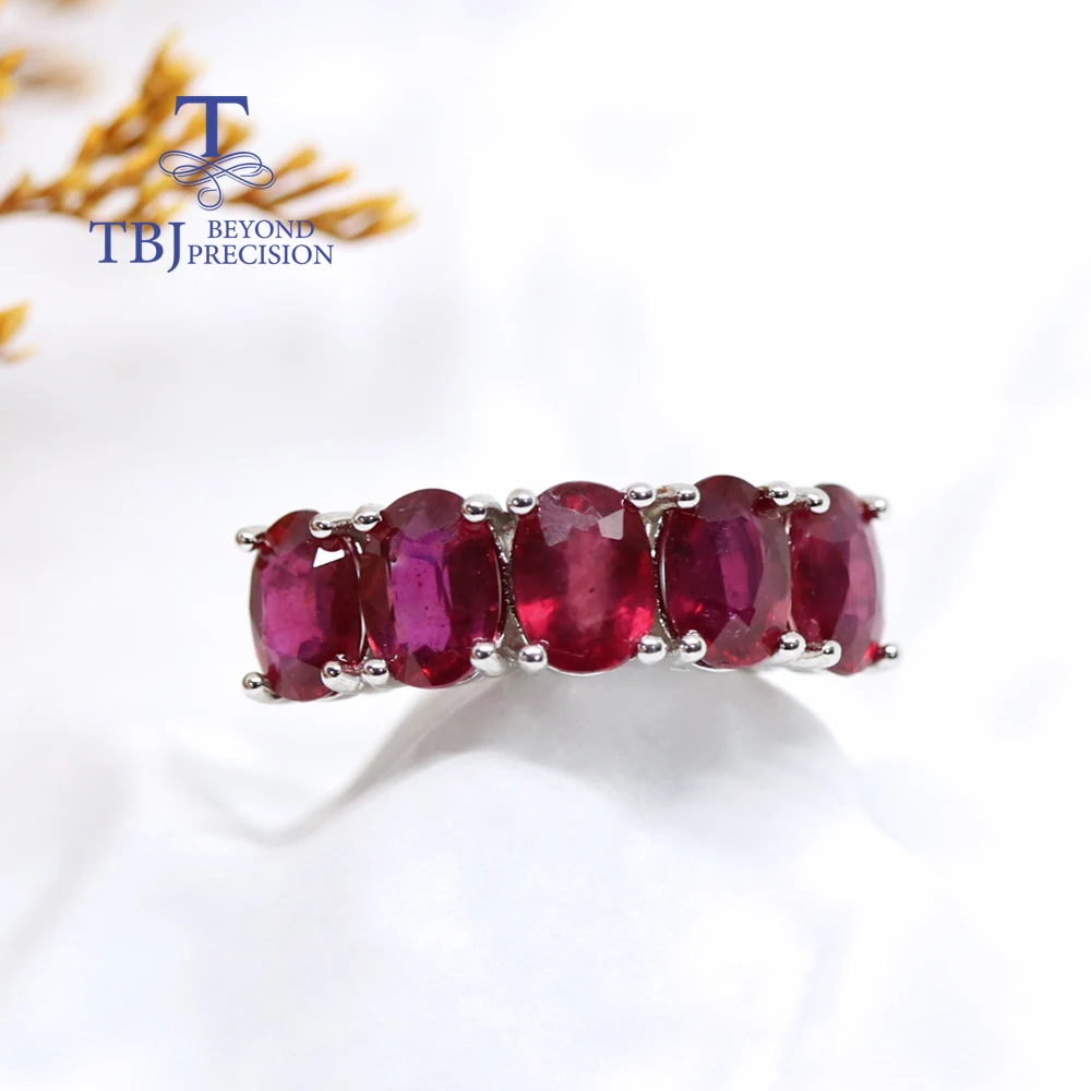 Classic design natural filled ruby silver ring with Real gems elegant jewelry for women Anniversary & engagement gift