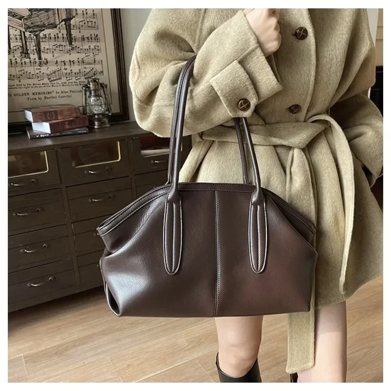 New Korean Niche Commuter Under-Arm Bag Retro Style Fashion Handbag Large-Capacity Single-Shoulder Tote Bag Premium-Feel Women's