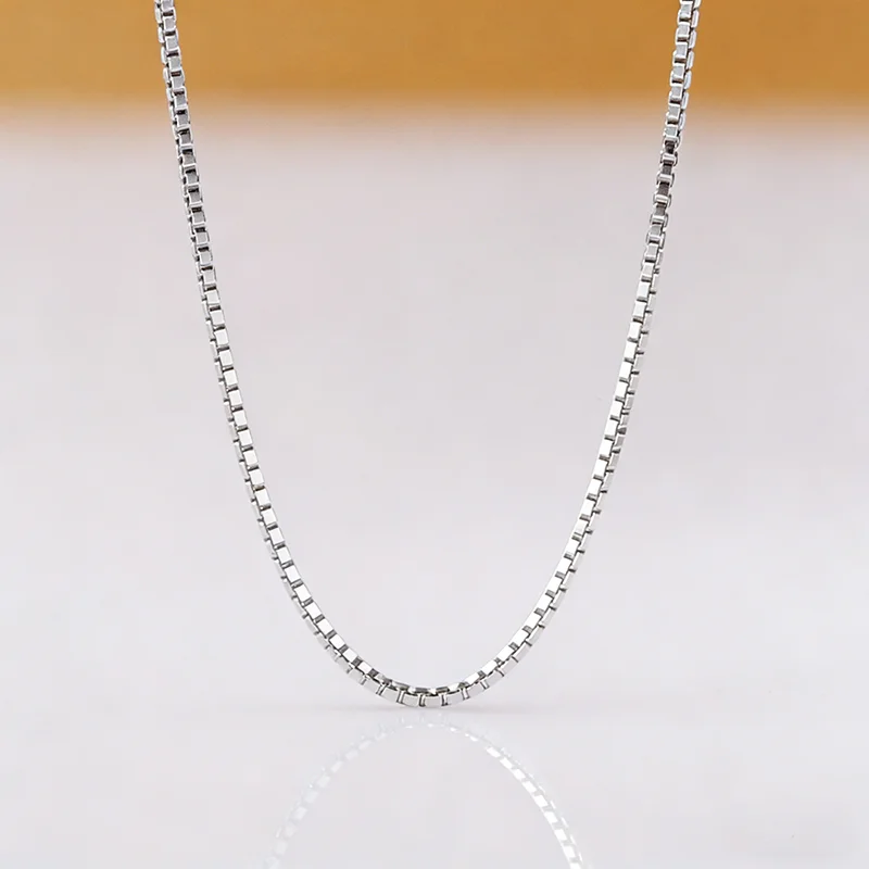 10PCS Promotion Cheap Wholesale Fashion Jewelry Real 925 Sterling Silver Box Venice Chains Necklace High Quality