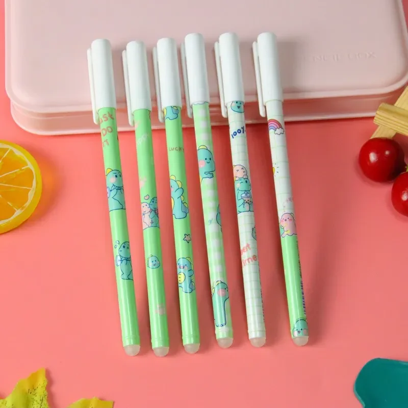 

50 шт., термочувствительная стираемая ручка-роллер с динозавром, креативные студенческие канцелярские принадлежности, стиральная ручка Moyi, мультяшная ручка для стирания Moyi