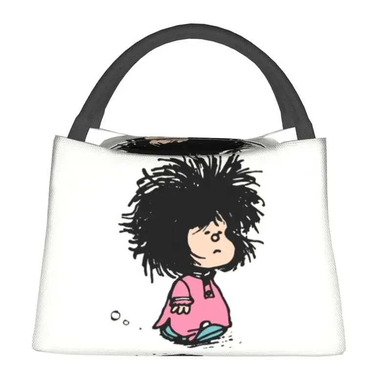 Humor Manga Mafalda Insulated Lunch Bag for School Office Quino Argentina Cartoon Resuable Thermal Cooler Lunch Box Women