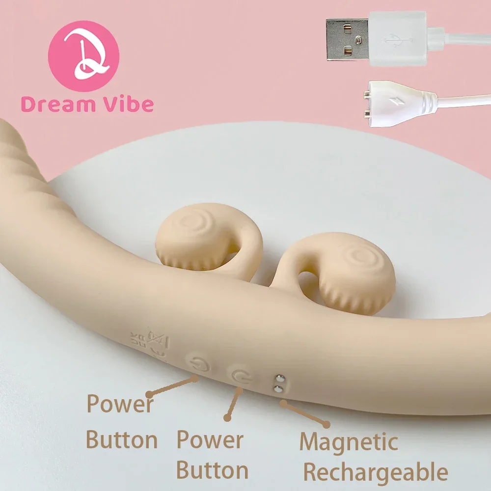 Double Dildo Vibrator 10 Vibration Modes Anal Massager For Women_voghion.com