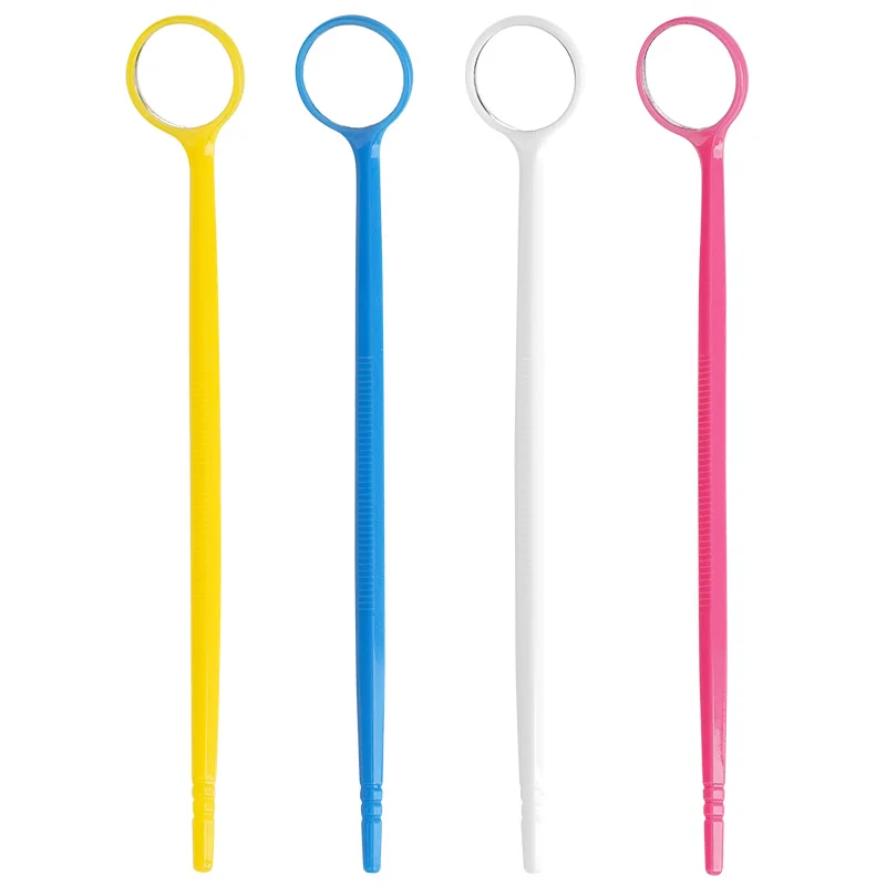 5pcs Dental Mouth Mirror Set with Handle Oral Exam Reflector Surface Teeth Whitening Instrument for Hygiene Check