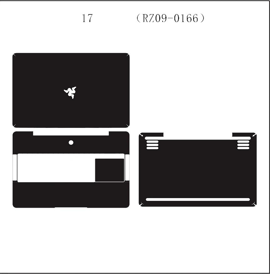 Pre-cut 1xTop+1xPalmrest+1xBottom Skin Sticker Cover Film For Razer Blade 17 RZ09-0166 Notebook PC