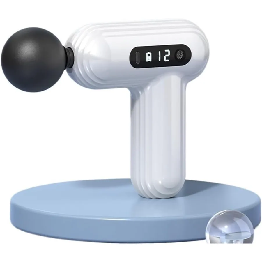 

Перезаряжаемый массажный пистолет для фасции с сенсорным ЖК-дисплеем цвета слоновой кости для облегчения глубоких тканей, портативный инструмент для восстановления мышц, идеально подходит