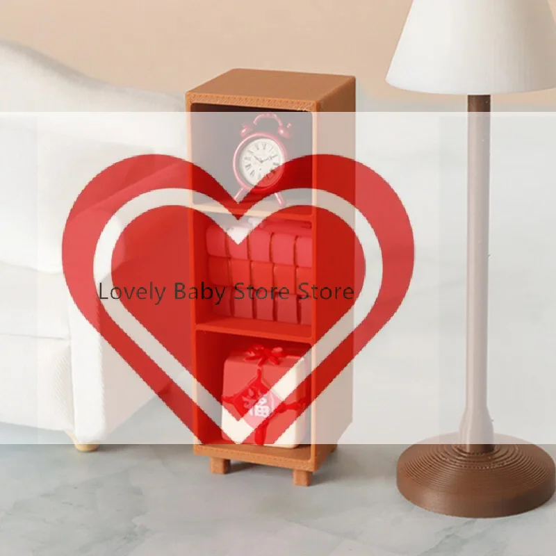 【BS】1Pcs Storage Cabinet Locker Ornament 1:12 Dollhouse Miniature Bookshelf Bookcase Model Furniture Decor Toy