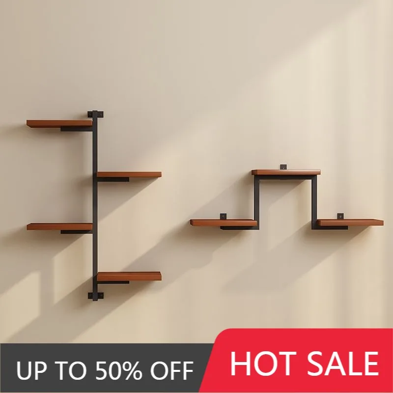 Wooden Floating Wall Plant Shelf Indoor Plants Shelves Decorative Flowerpot Organizer Racks Modern Flowerpots Storage Holder
