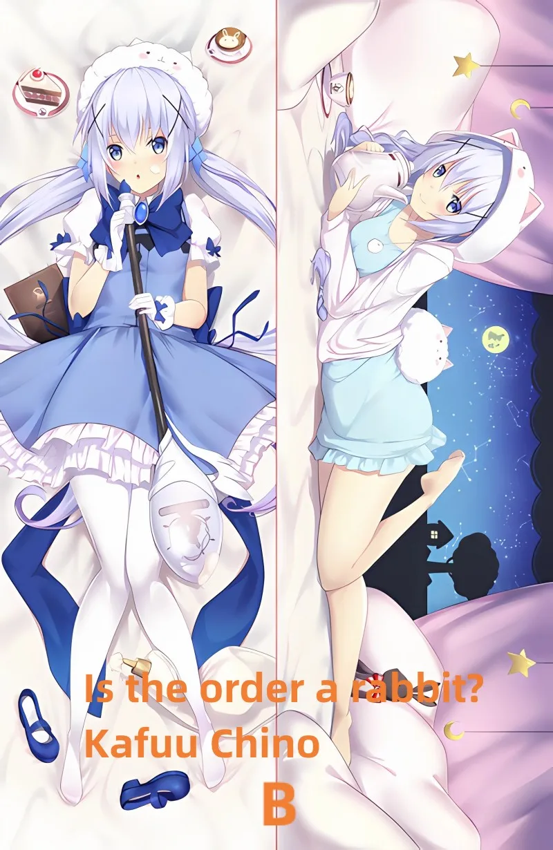 Dakimakura Anime Is The Order A Rabbit Kafuu Chino Double-sided Print Of Life-size Body Pillowcase Gifts Can be Customized