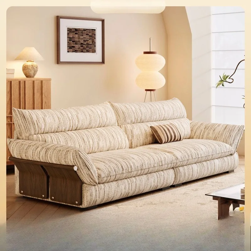 Sofa living room removable chenille, cream antique fabric sofa