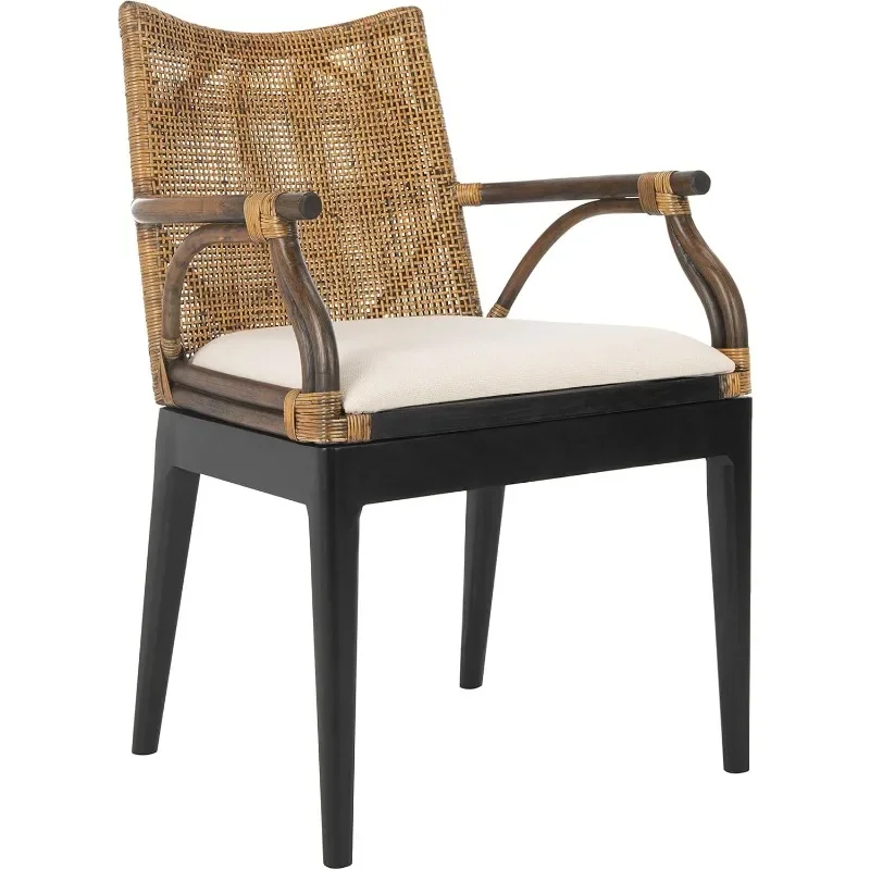 

Home Gianni Rattan Tropical Woven Arm Chair, Brown/Black