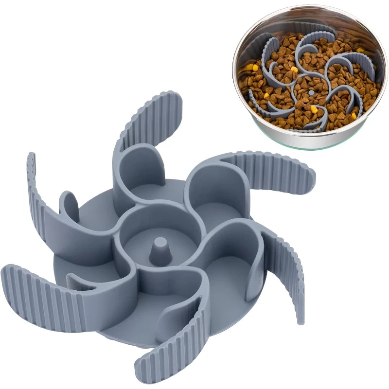 Slow Feeder Dog Bowls Insert Super Firm Slow Eating Dog Bowl  [Cuttable]  Compatible with Regular and Elevated Dog Bowls