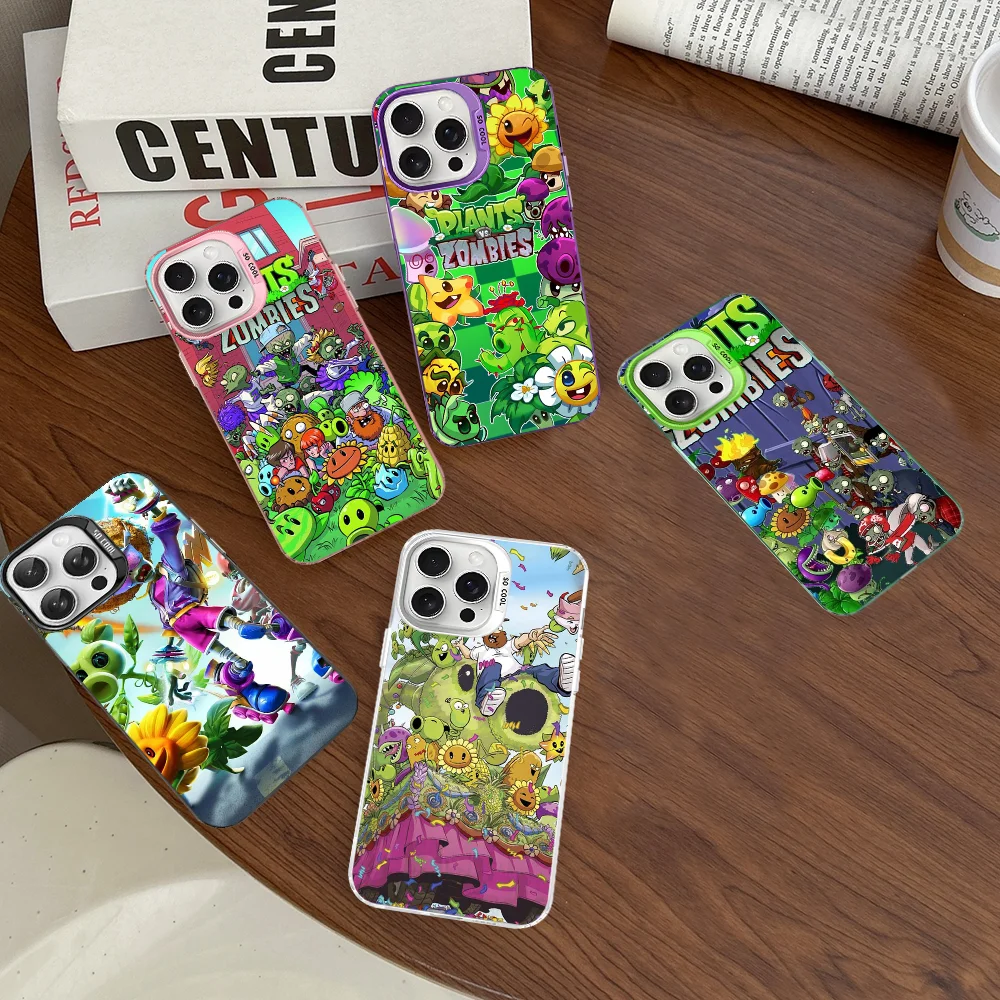 Game P-Plants vs Z-Zombies Phone Case For iPhone 16 15 14 13 12 11 Pro Max X XR XSMAX 8 7 Plus Matte Shockproof Back Cover