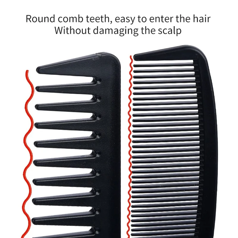 Juego de 4 unids/set, nuevo peine negro de Material ABS, accesorios para peluquero, peine de masaje para el cabello, productos de peluquería, peine antinudo