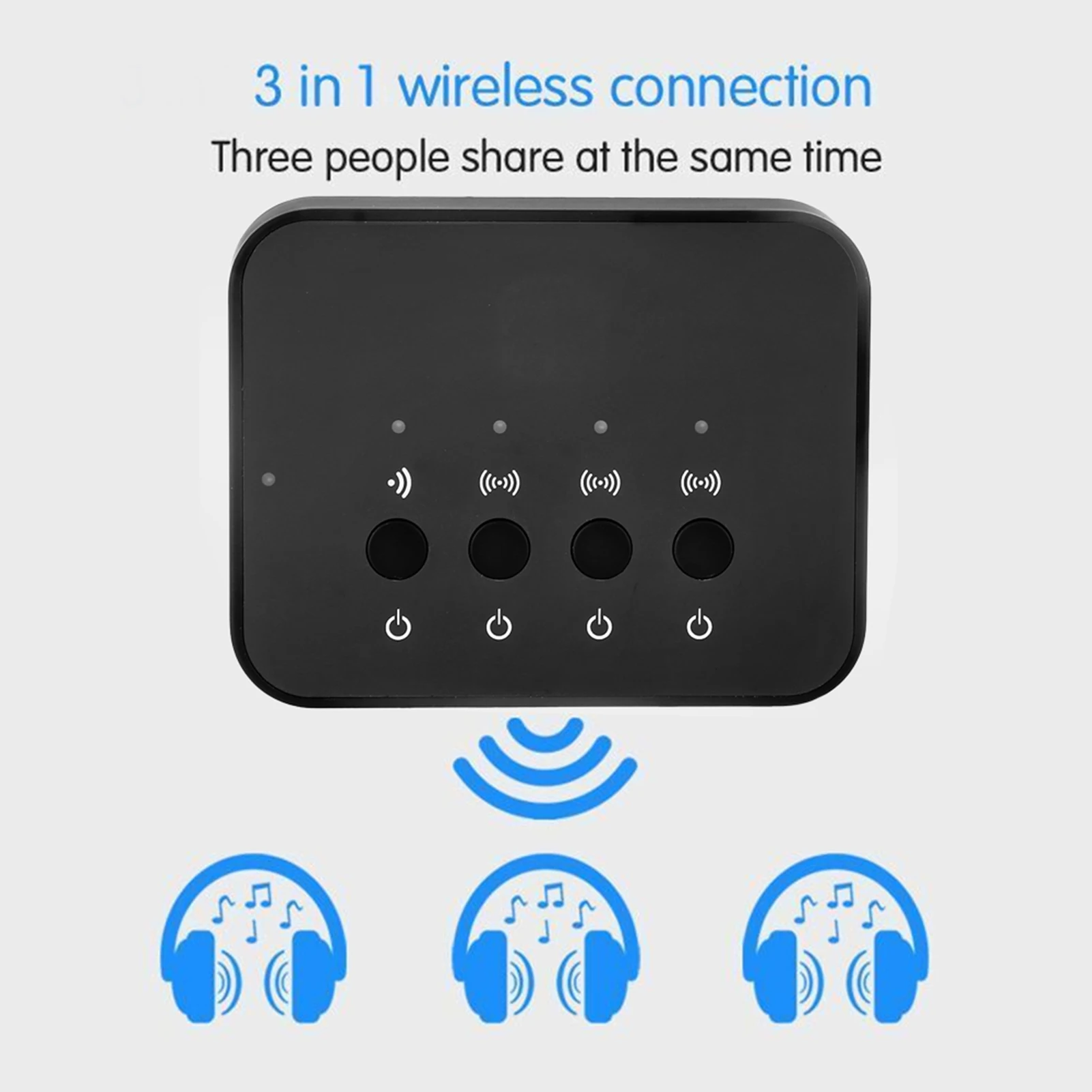 

Audio Bluetooth Adapter 3.5mm Wired/Wireless Stereo BT 4.0 Audio Converter Music Sharing Device 1-in-3-out 3.5mm Audio Splitter