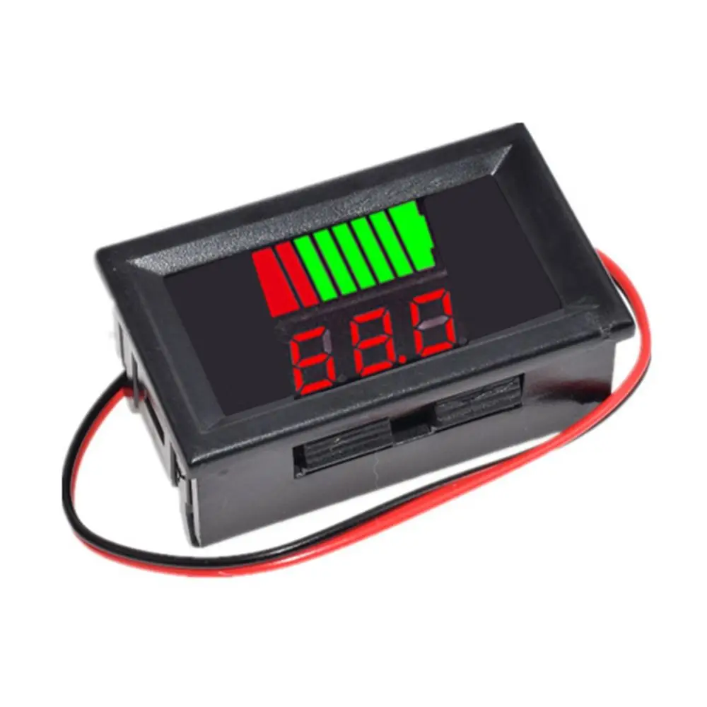 LED Digital Display Car Battery Charge Level Indicator 12V 24V 36V 48V 60V 72V Lithium Battery Capacity Meter Battery Tester