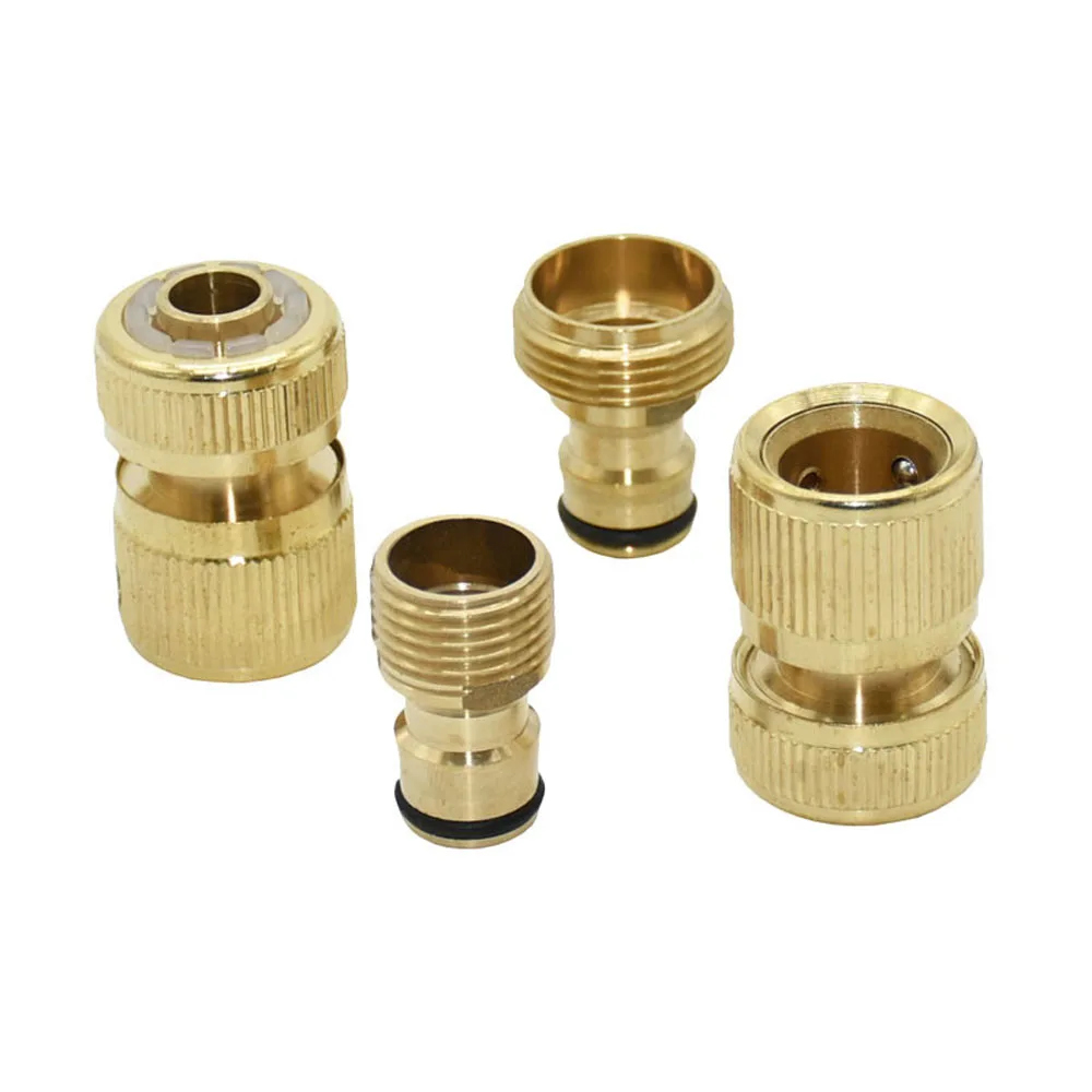 

1/2" Hose Brass Quick Connector Garden Copper Male Thread G1/2 G3/4 Connectors For Water Gun 5Set