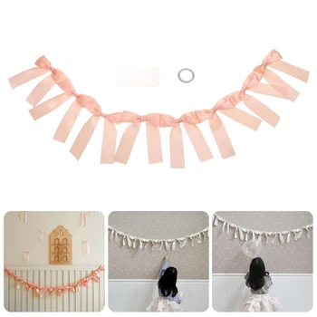 Güzel Ilmek Şerit Çekme Bayrağı Yenidoğan Fotoğraf Arka Plan Çocuk Odası Duvar, Yatak Başı Perde Dekor