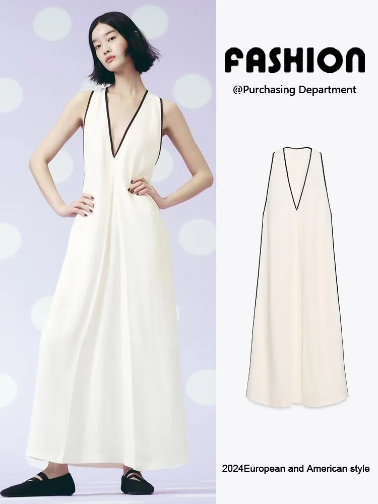 

Faionable V-Ne Svel Dr Women's High Waist Long Gown Summer New Arrival Ele Lace Trim Dr for Par