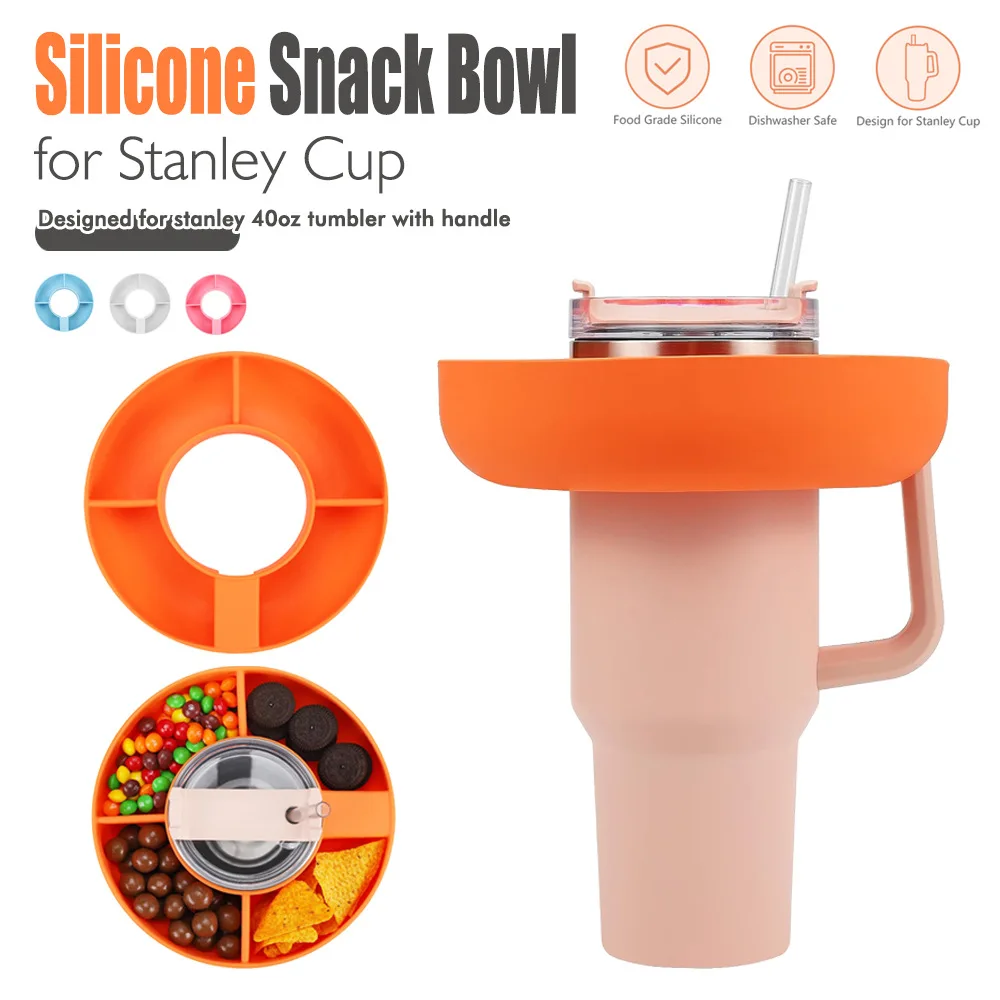 Hot selling new reusable silicone/plastic snack platter suitable for Stanley Cup 40o