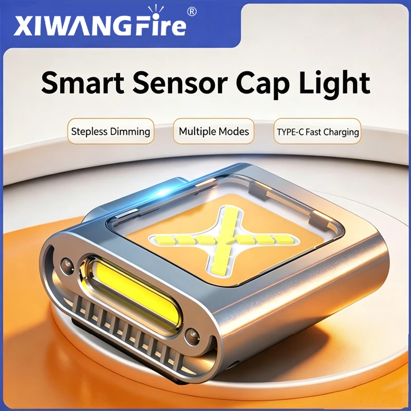 Rechargeable COB LED Fishing Hat Light with Smart Gesture Switch Strong Magnet and Multi Mode Lighting for Night Fishing