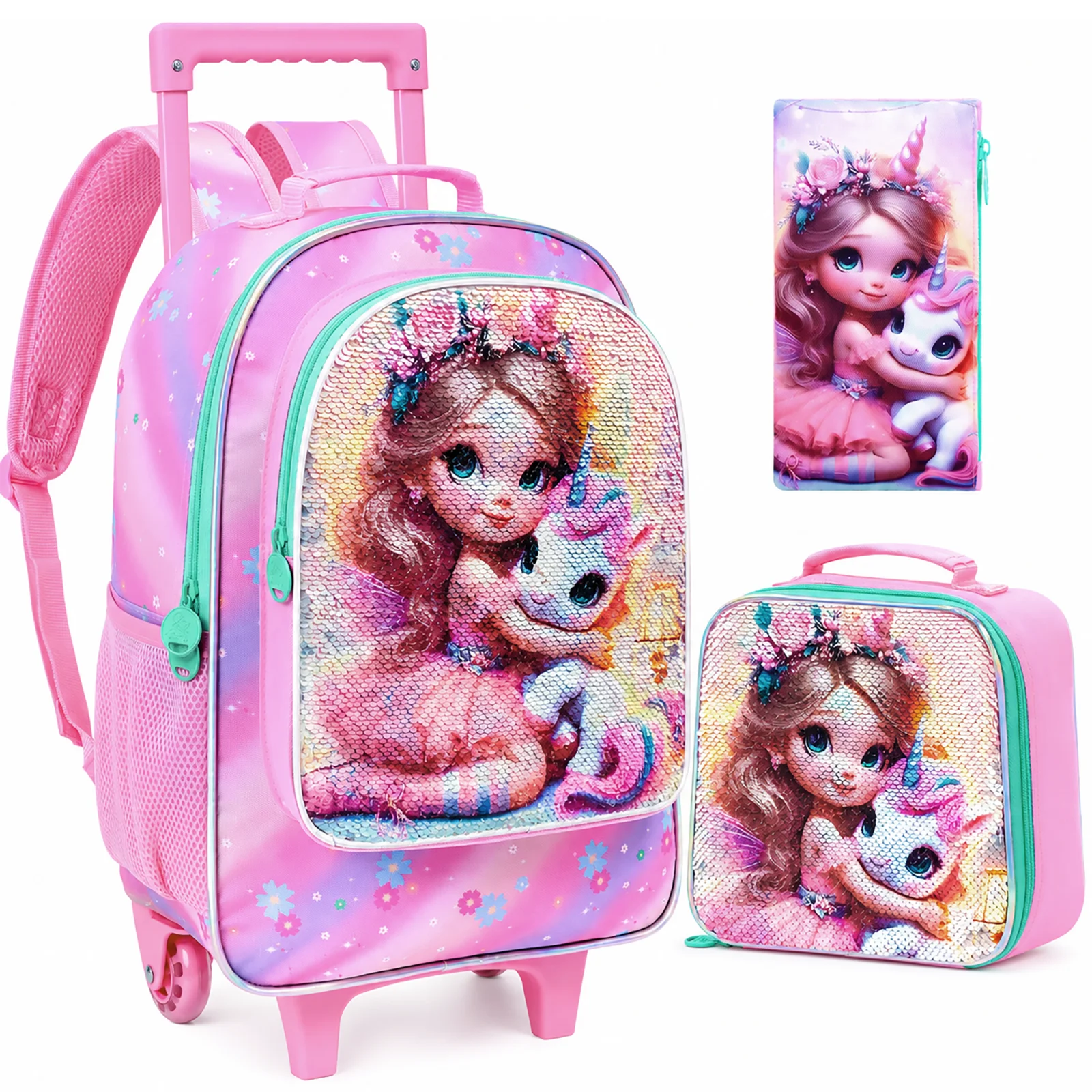 set-da-3-zaini-con-rotelle-per-bambini-con-paillettes-a-tema-unicorno-e-principessa-zaino-scolastico-con-ruote-borsa-per-il-pranzo-e-astuccio
