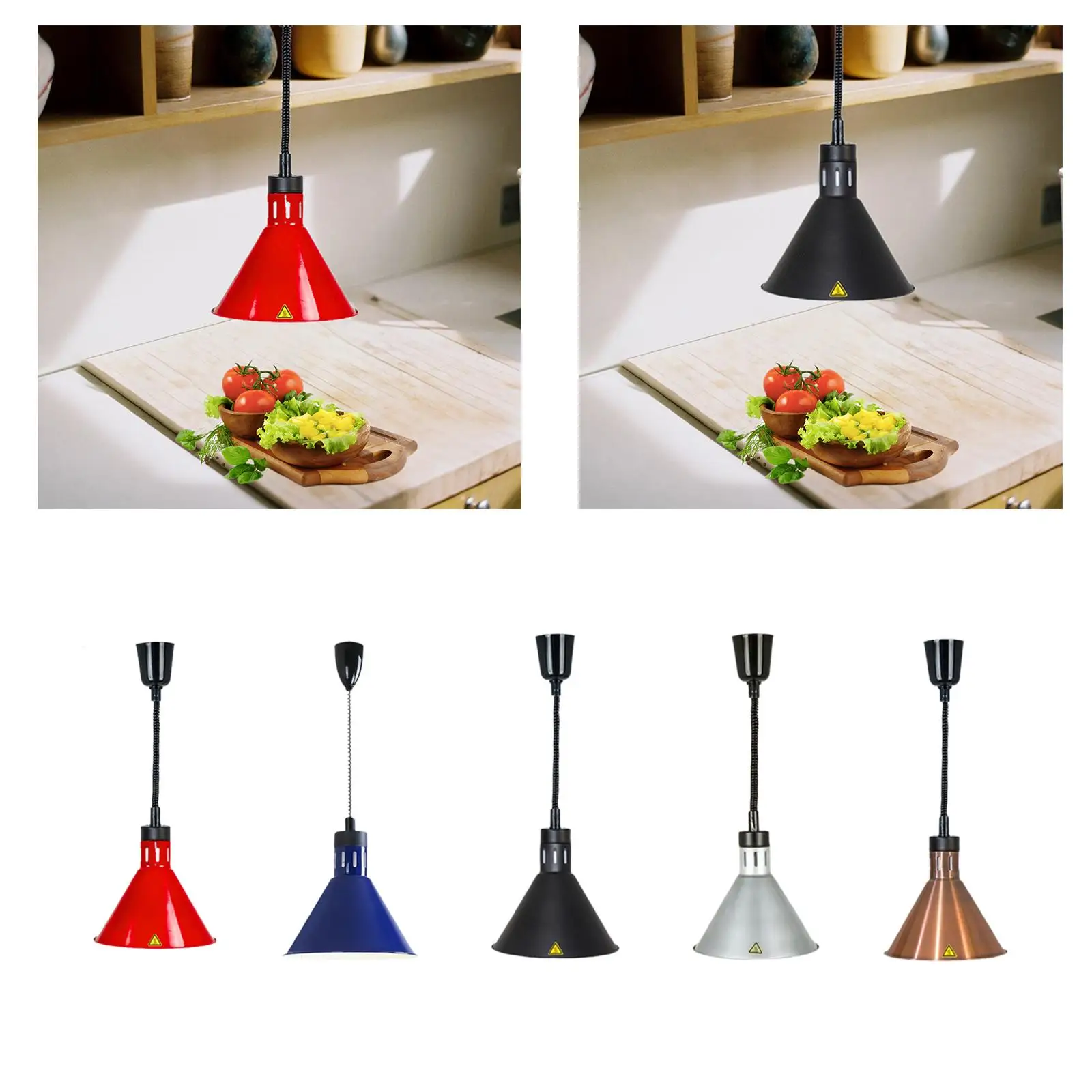 مصباح تسخين بوفيه بدون لمبة مصباح حرارة الطعام لبطاطس الطعام الساخنة