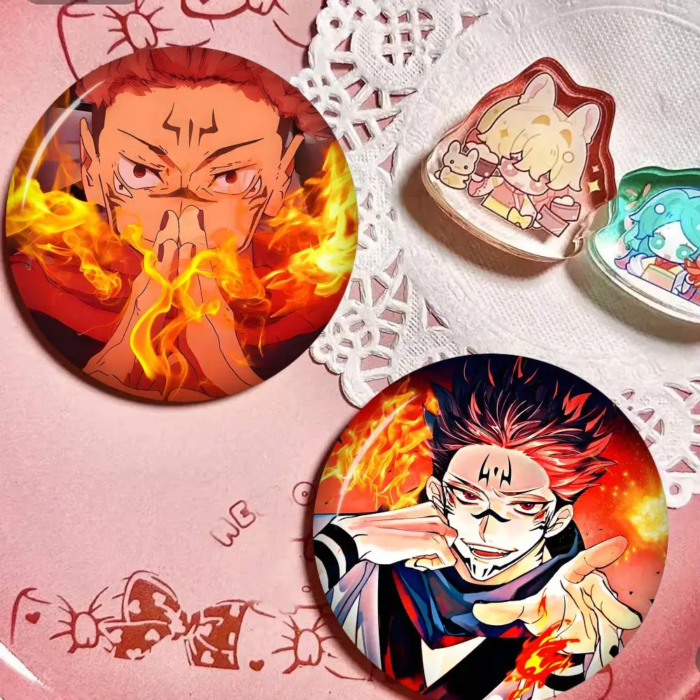 Character Jujutsu Kaisen Ryomen Sukuna Creative Tinplate Soft Button Pins Animal Icon Brooch Lapel Backpack Badge Accessories