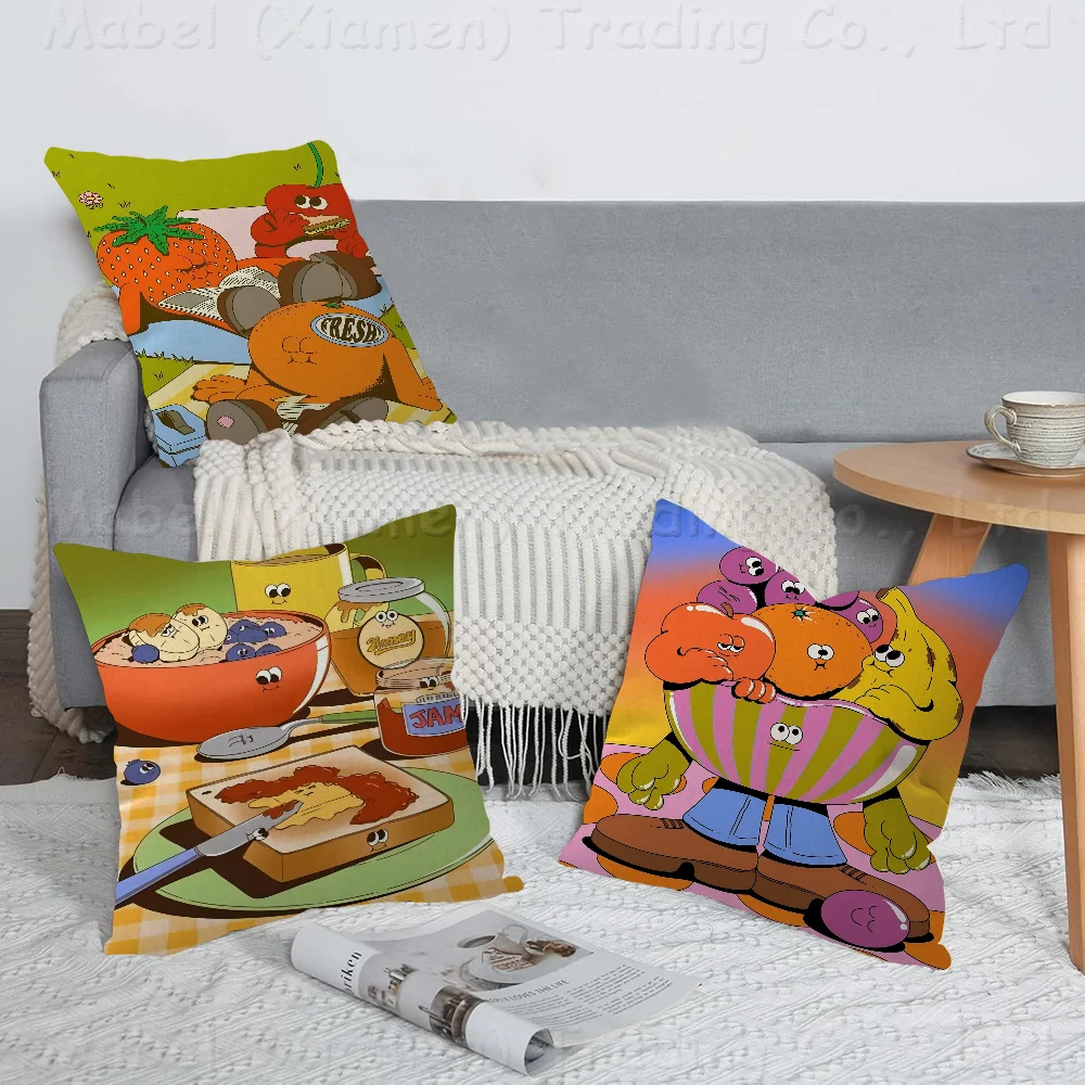 

Food Cartoo Character Cushion Cover 30x50 Polyester Sofa Cushions Decorative Throw Pillows Home Decoration Pillowcover