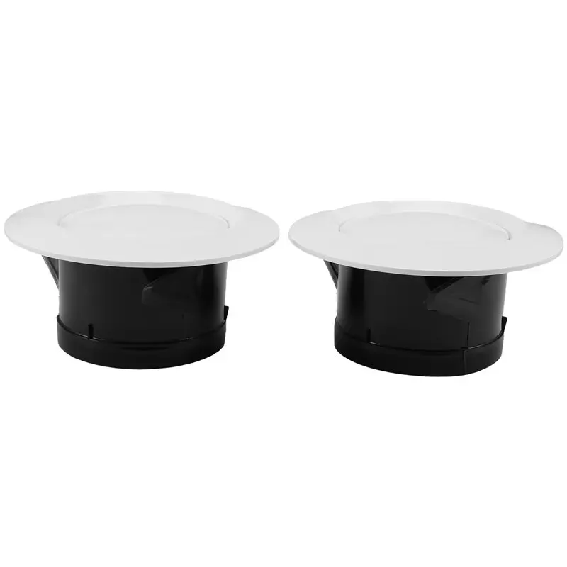 A02M-2 Pieces ABS Adjustable Air Vent Round Soffit Exhaust Vent White Inline Duct Fan Outlet Vent 4 Inch
