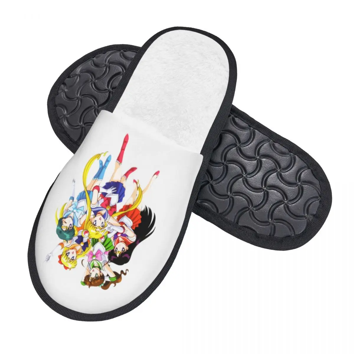 Custom Japanese Shojo Manga Sailor Guest Slippers for Spa Women Anime Moon Girl House Slipper