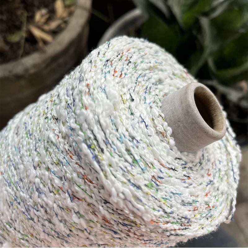 

New Arrival Unique Space Dye Acrylic Colourful Loop Yarn Fancy Wavy Yarn DIY Crochet Hook Knit Weave Thread 500g