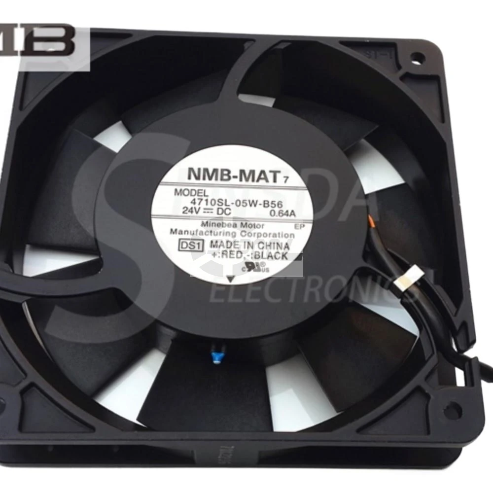 

120mm Fan NMB 4710SL-05W-B56 24V Axial Cooling Fan, 0.64A, Aluminum Frame, High-Temperature Industrial Fan