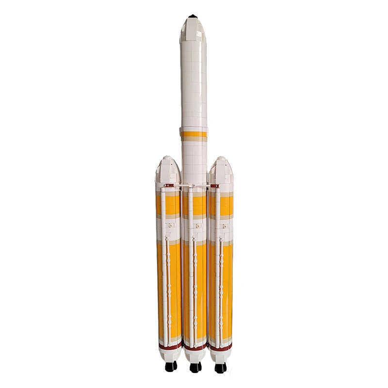 MOC Delta IV ciężki Saturn V skala zestaw klocków rakietowych Mars eksploracja pojazdu Aerospace Model satelitarny zabawka dla dzieci