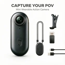 4K HD Mini Vlog Camera with WiFi Wireless Portable Action Body Cam for Sports Travel Photography Pocket Sized Video Recorder