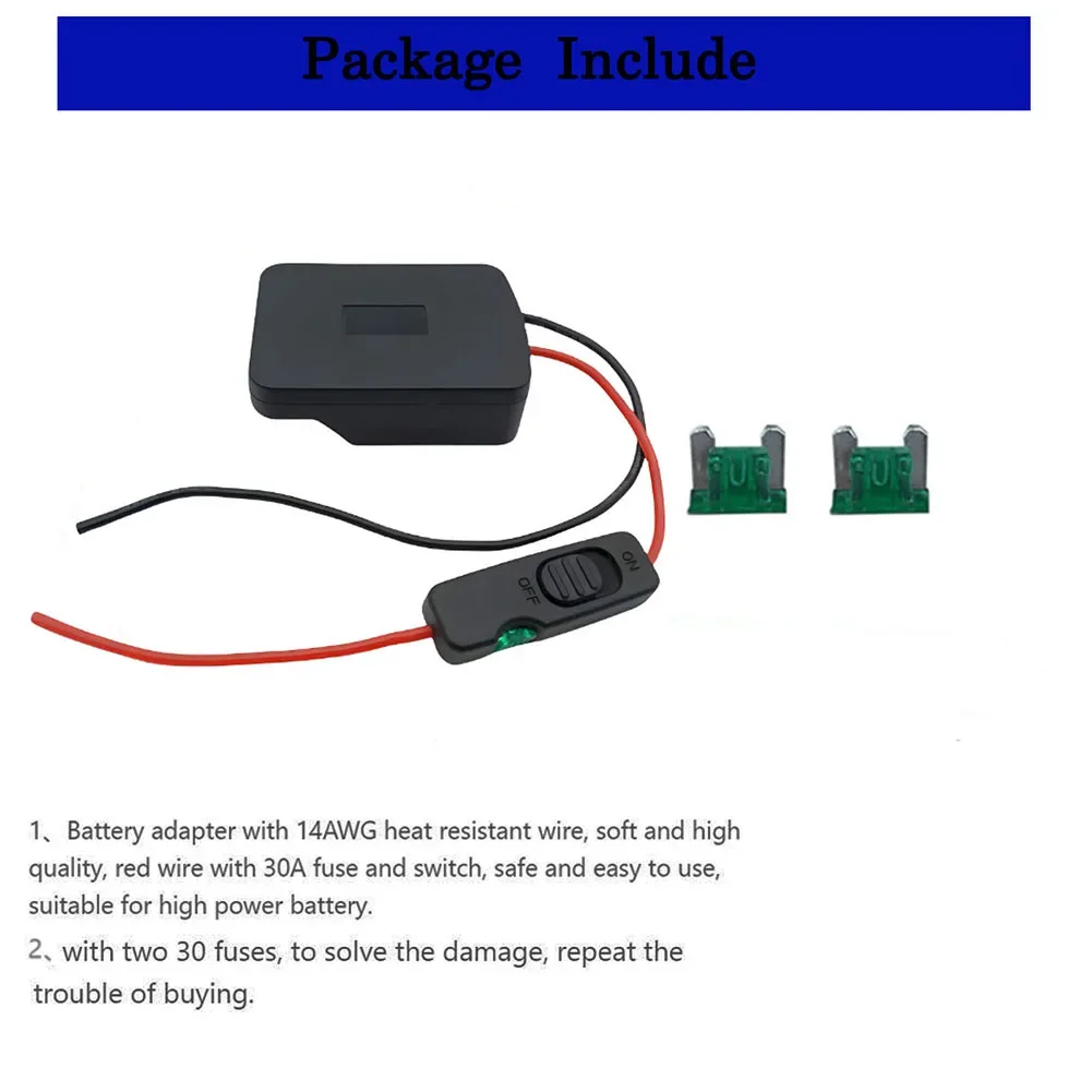 Battery Adapter For PARKSIDE X20V TEAM With Fuse And Switch Power Connector Prevent Excessive Current Adapter Power Tool Parts