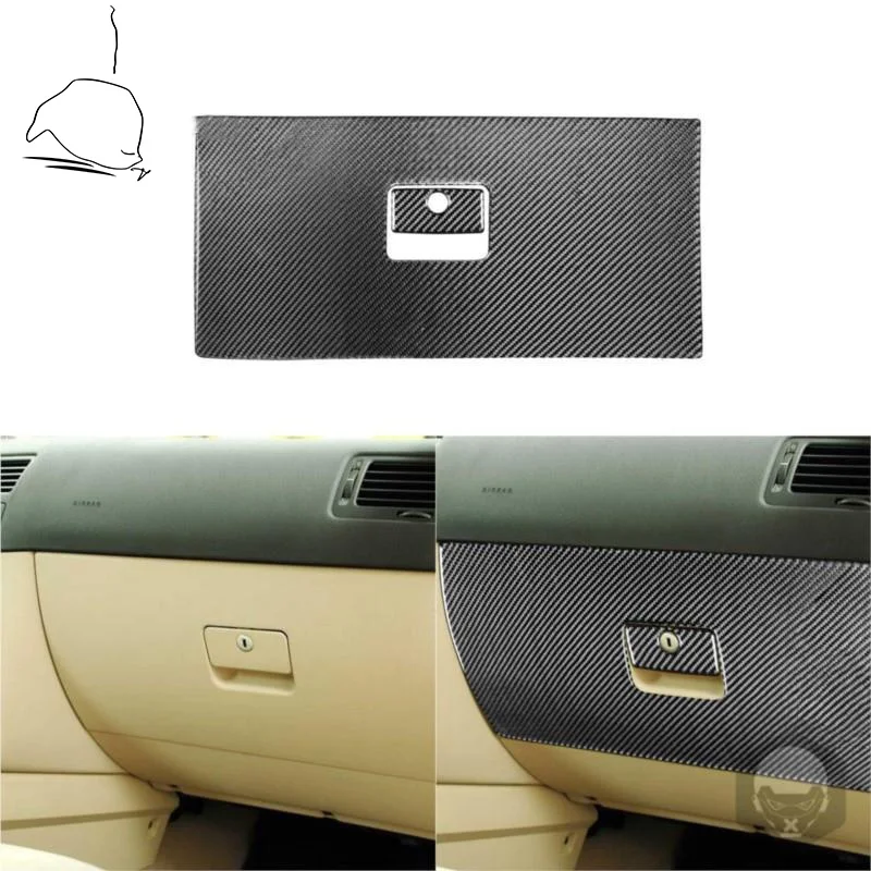 

2PCS Black Carbon Fiber Sticker Co-Pilot Glove Box Handle Styling Cover Car Accessories For Volkswagen VW Golf 4 MK4 1999-2004