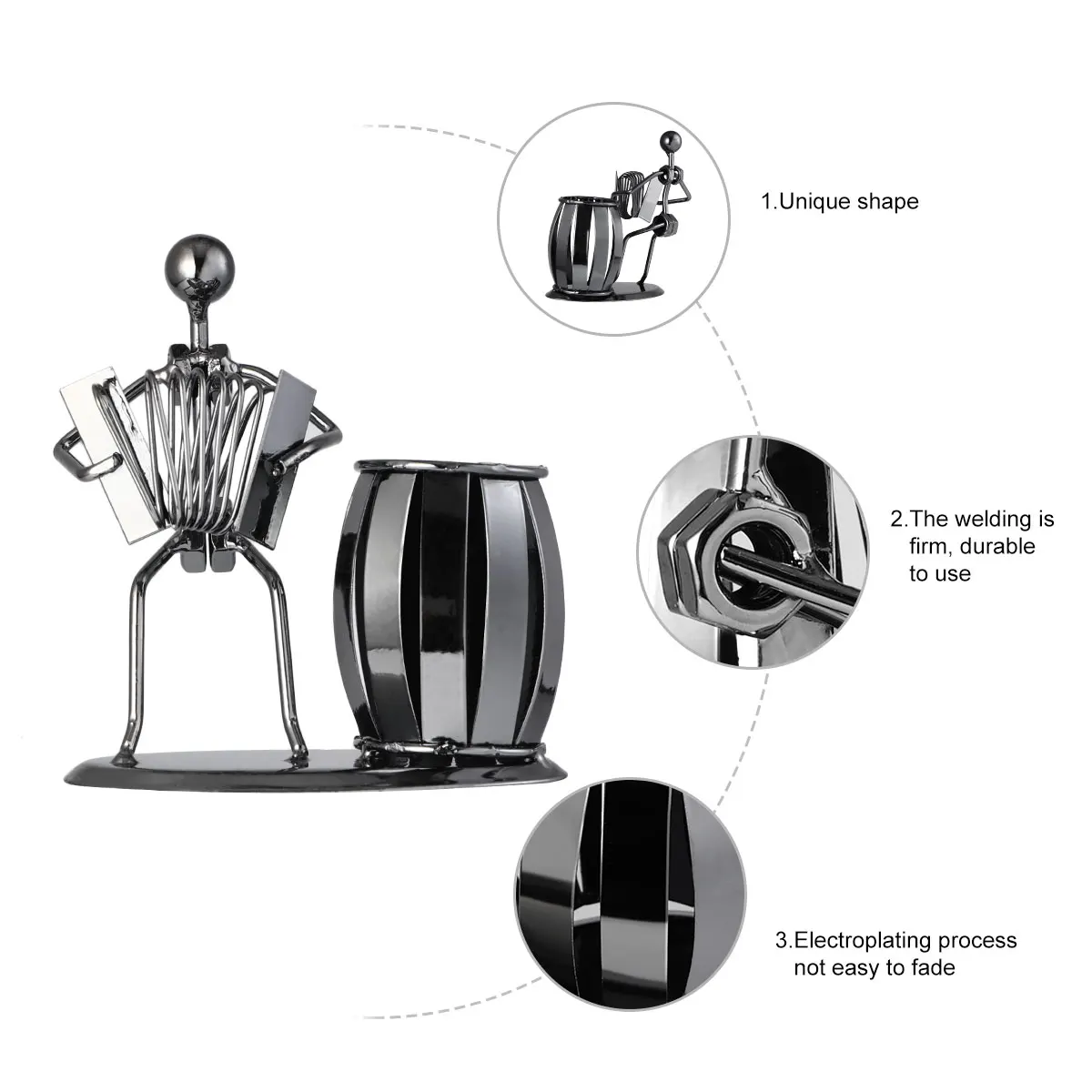 

1pc Handheld Accordion Iron Pen Holder Desk Organizer For Makeup Brushes Stationery Storage Home Office Decoration Assorted