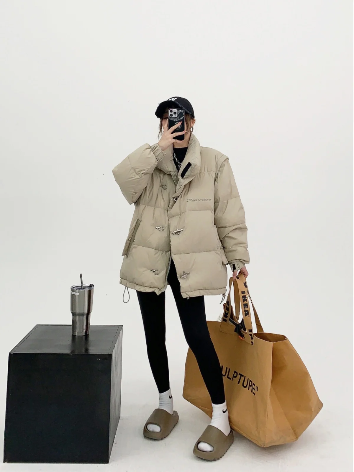 

Двусторонняя одежда, легкий женский пуховый тюнер, съемный зимний верхний костюм Sves Heavy Du Design для пар