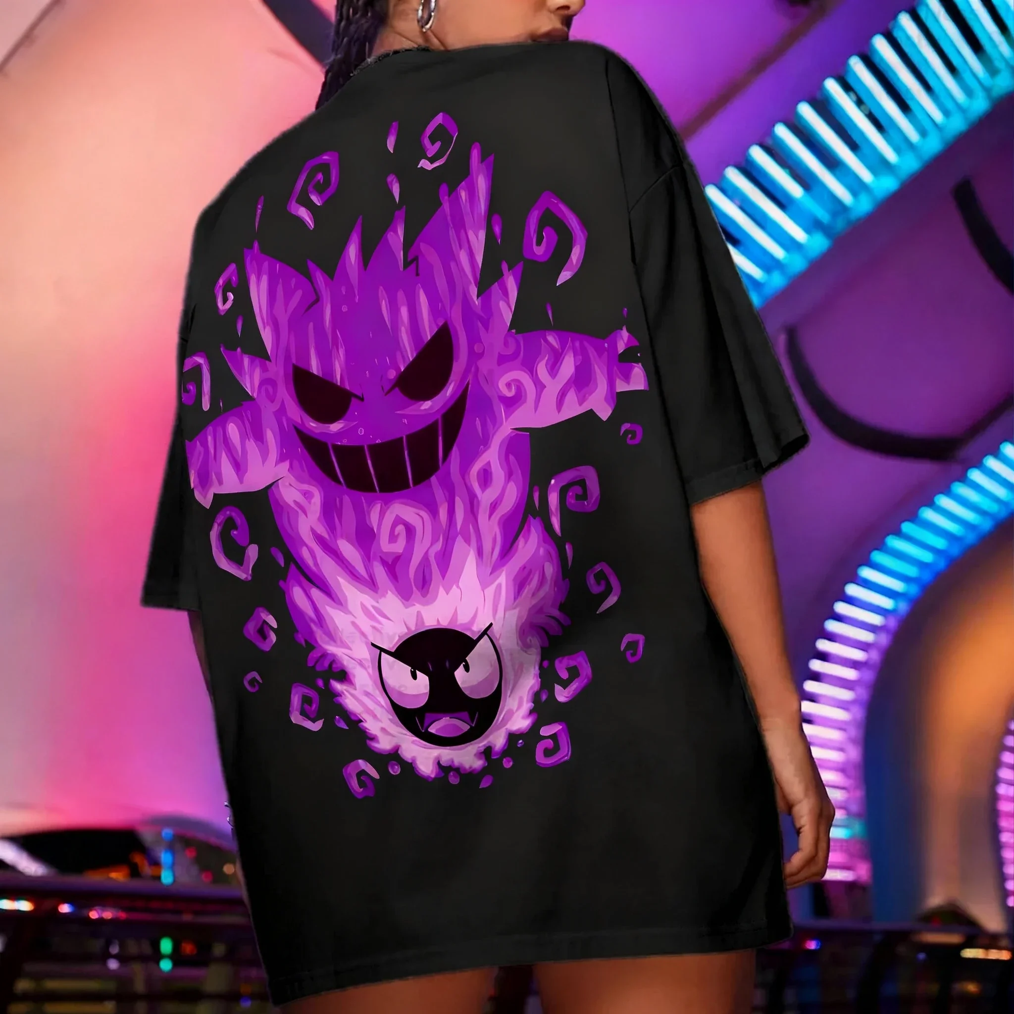 بوكيمون أنيمي Co وصفت تي شيرت مطبوع 2026 الرجال والنساء صيف جديد الهيب هوب العصرية اليومية فضفاضة Y2K الوالدين والطفل #1