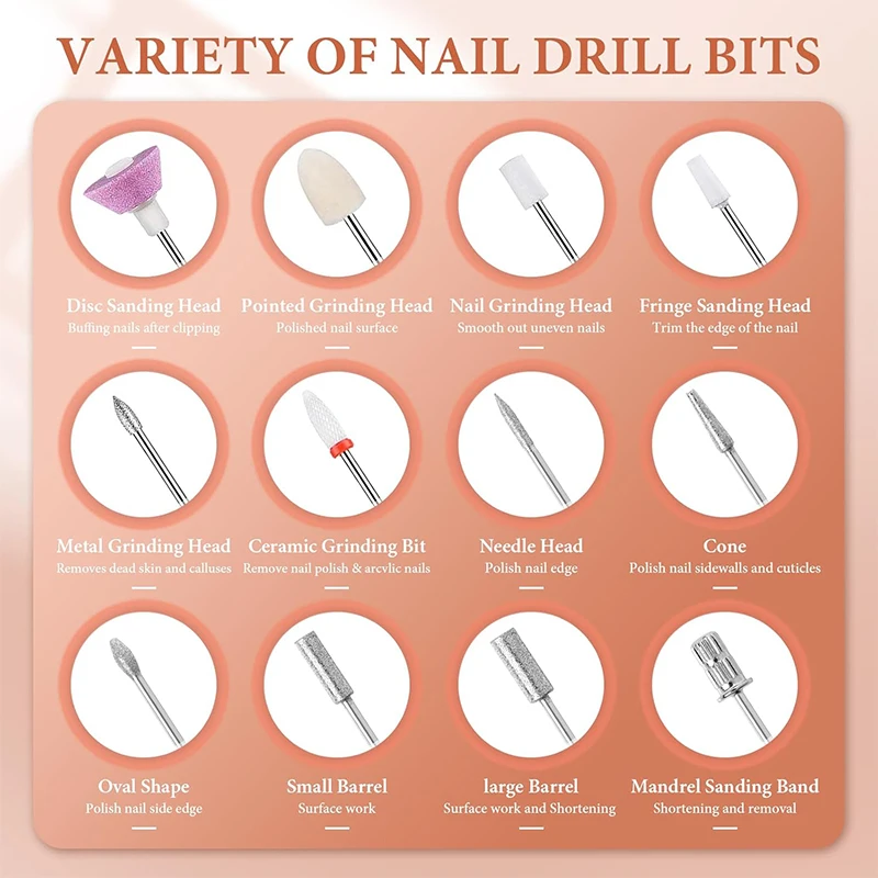 Elektrische nagelpolijstmachine Boren Nagelslijpen Polijsten Dode huidverwijdering Kunst Schuurvijl Pen Manicure Machine Professioneel