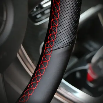 Zakázkový potah na volant z mikrovlákna, kůže, protiskluzový pro Peugeot 206 1998-2005, 206 SW 2003-2005, 206 CC 2004-2005 10 nejlepší prodej kryt volantu pro Peugeot 206 - №7