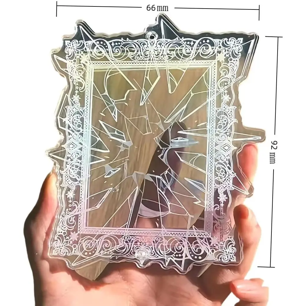 Simpatico espositore per carte idol a specchio rotto Custodia protettiva per carte antipolvere trasparente Collettore di cornici per foto impermeabili in acrilico