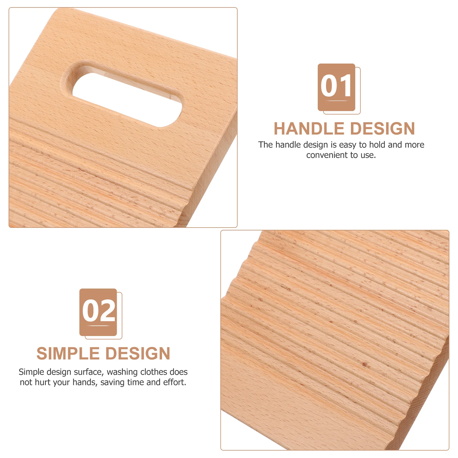 

Small Household Beechnut Wood Washing Board Compact Durable Portable Mini Washboard for Hand Washing Clothes Underwear